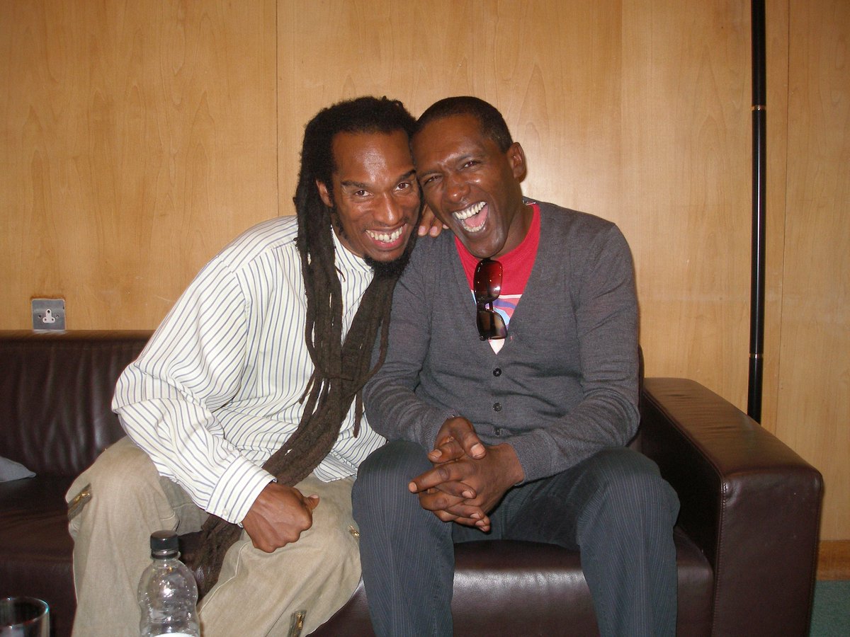 Brother @BZephaniah Benjamin Zephaniah and me backstage circa 2010 at Southbank Centre in London.