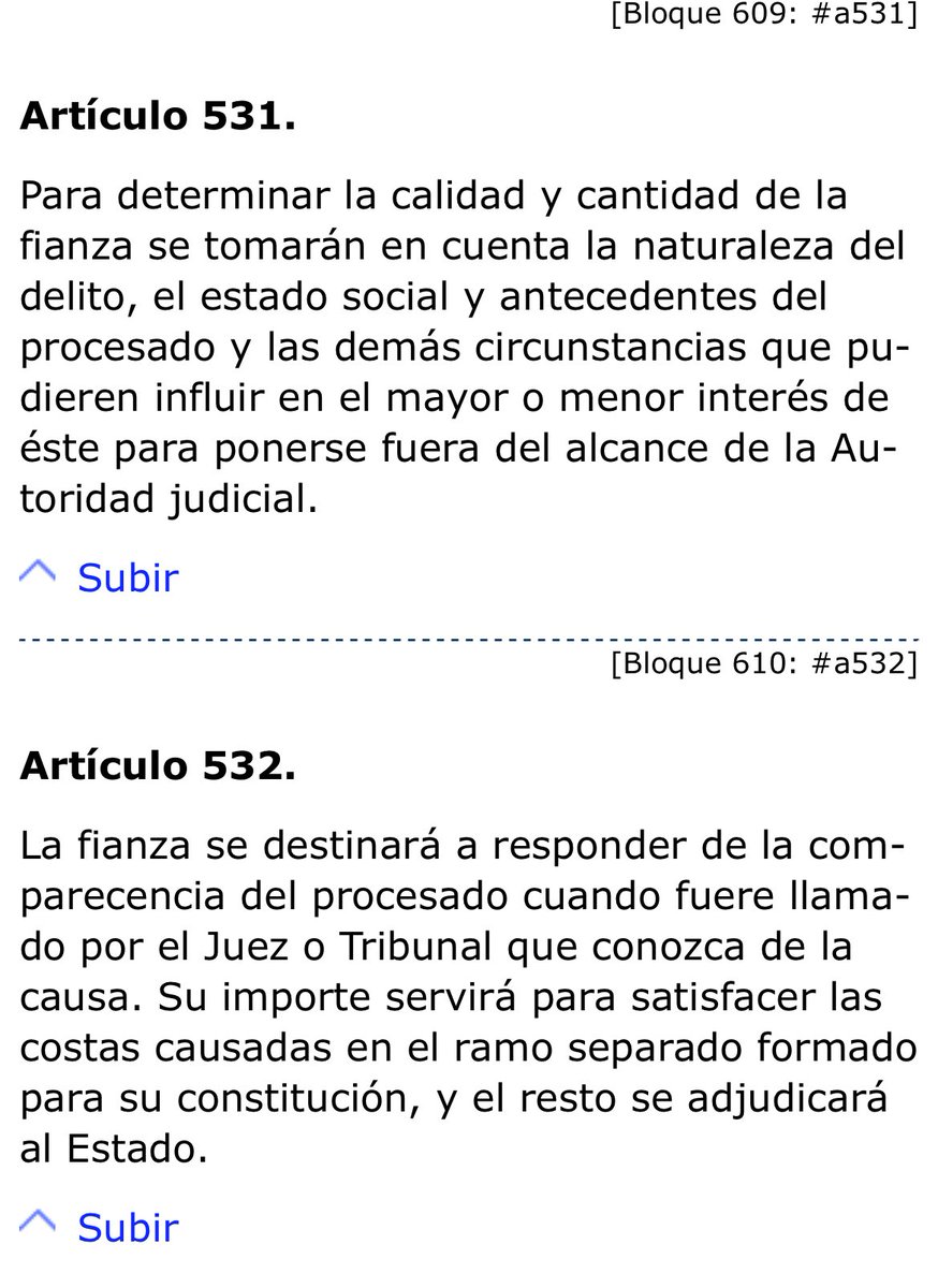 suker778's tweet photo. Basta de mentiras, por favor.

La prisión provisional eludible bajo fianza se aplica diariamente. Y los artículos que la regulan son los mismos desde 1882. No es cosa de ricos o pobres. https://t.co/OBNRm1J4vA