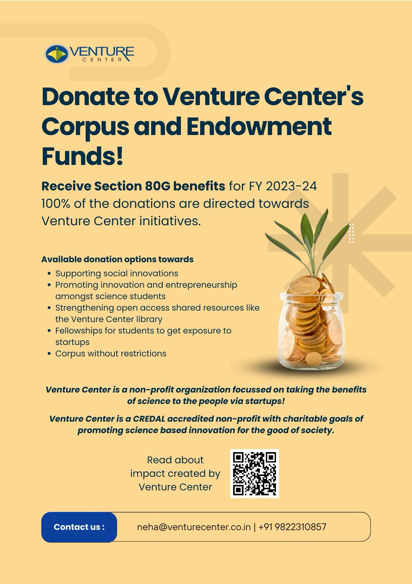 Join our mission with the Innovation Corpus Fund to empower the next wave of entrepreneurs! Every contribution helps shape our future. Deadline: March 31, 2024. Donations are tax-deductible. To contribute, please fill out this form (lnkd.in/g7Zy2wfX) & we'll get back!