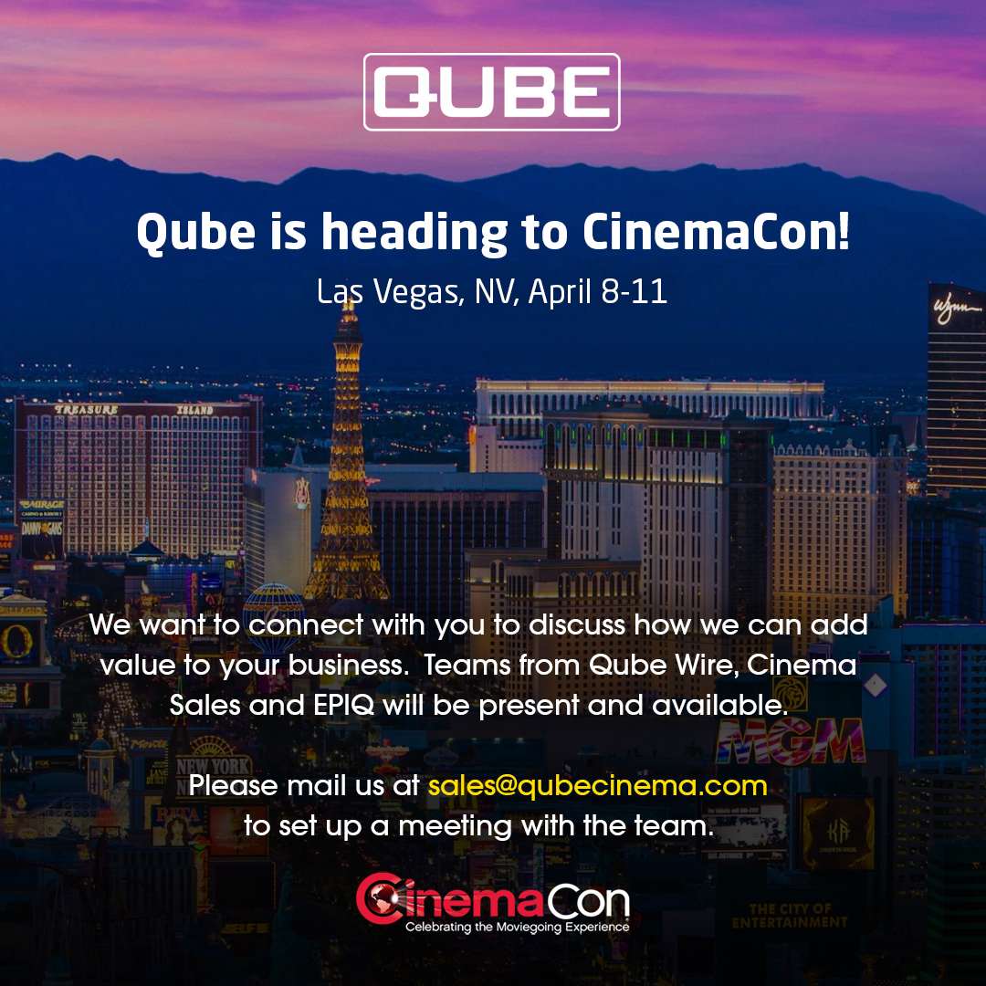 qubecinema's tweet photo. Great collaborations start with a conversation! Let us meet and speak at #CinemaCon.

#qubewire #qube #EPIQ #Vegas https://t.co/6Ygj964QVH