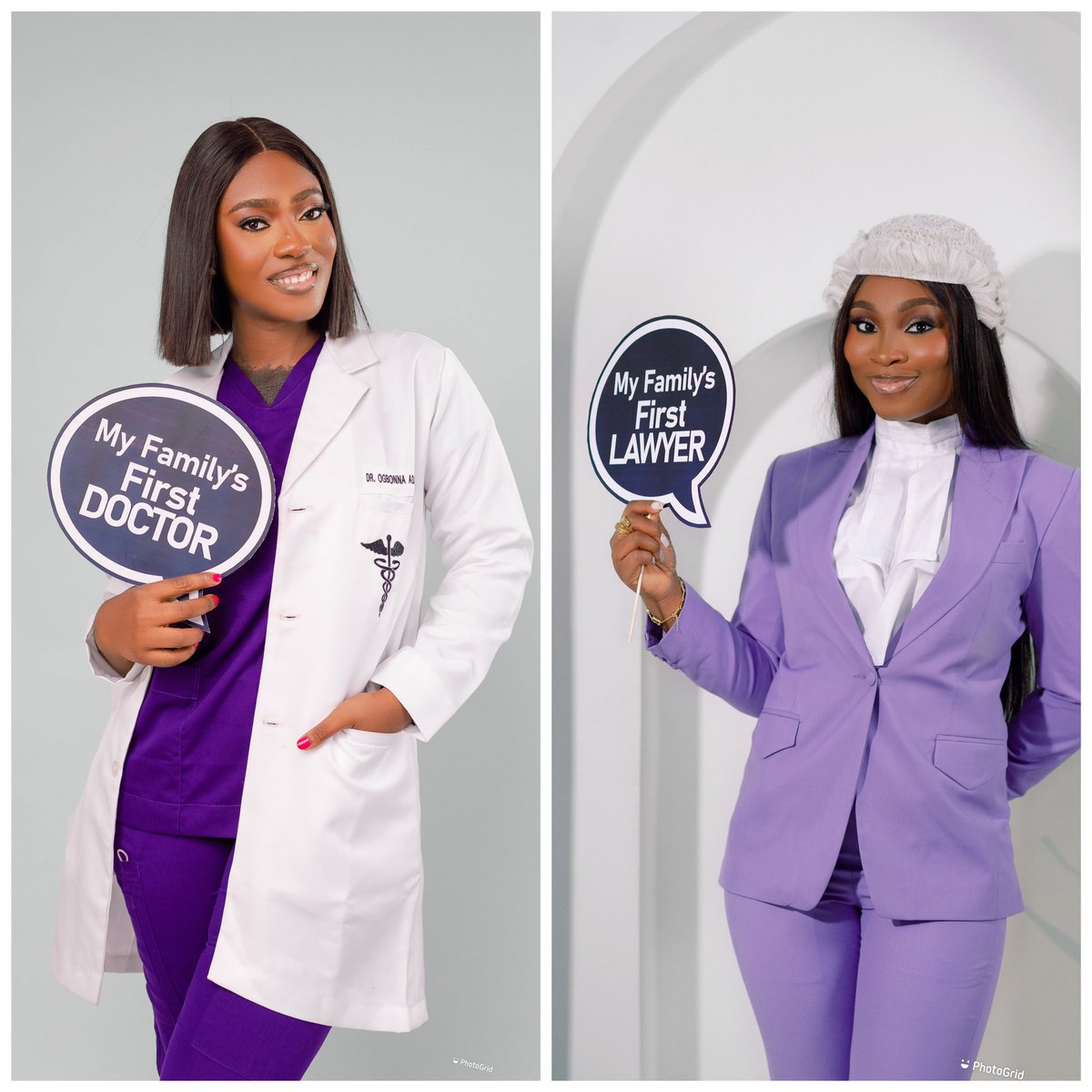 __aku_nna_vo's tweet photo. Exactly 2 weeks ago I was called to the Nigerian Bar! And today 21/03/2024 my elder sister would be officially inducted as a medical doctor!
I am grateful to God almighty who brought us this far and our parents who have always been present in our lives and given this their best💜 https://t.co/ORXtcEDBPu