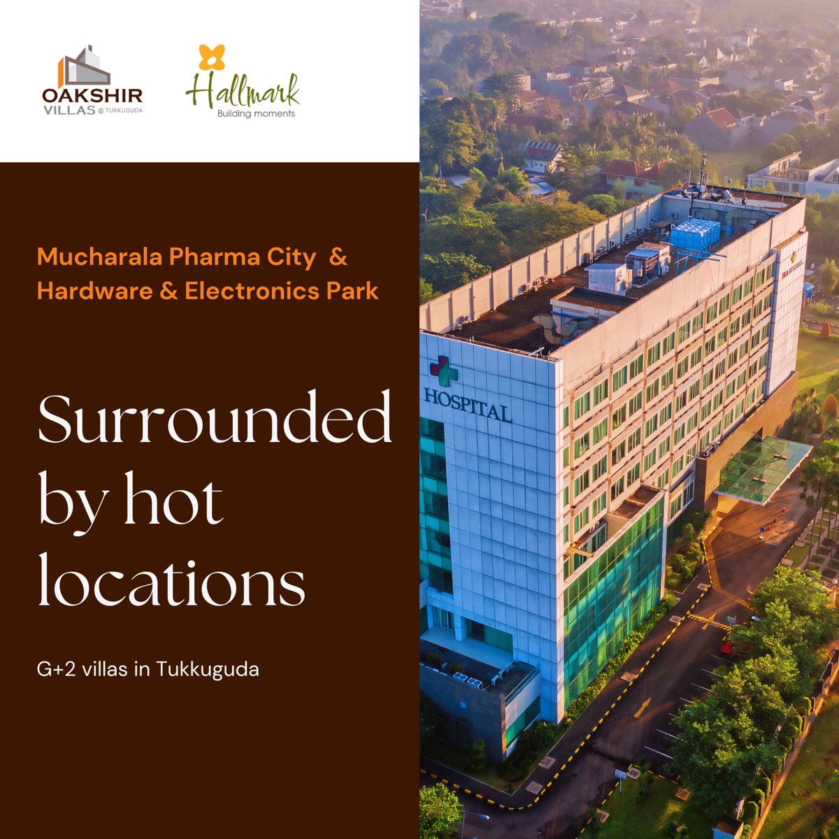 Your home at Hallmark Oakshir is going to be just minutes away from Hyderabad's most popular hotspots!

To learn more about Oakshir and it's connectivity, visit our website or give us a call today! 

#HallmarkOakshir #HallmarkBuilders #LuxuryVilla #Tukkuguda #Hyderabad