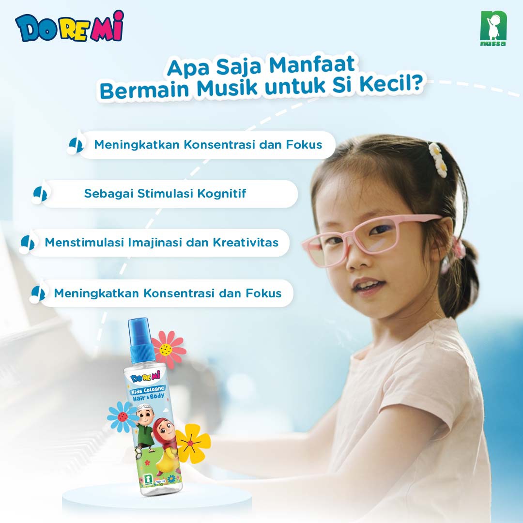 Selamat Hari Musik Nasional! Si Kecil suka main musik apa, Moms? 🎶 Yuk, dukung potensi Si Kecil dalam bermain musik dengan berikan DOREMI Nussa Kids Cologne Hair & Body biar moodnya naik & makin semangat saat bereksplorasi musik. 🎹🥁🎵 #DOREMI #DOREMINussa #DOREMIPilihanHalal