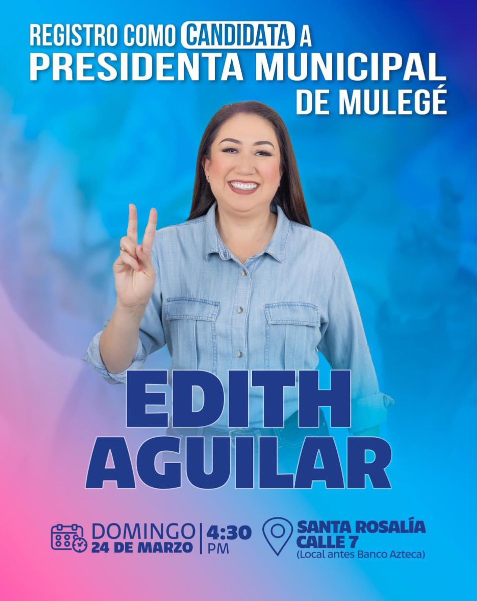 EdithAguilarVi1's tweet photo. El momento ha llegado 💙 Les invito a mi registro ante el Instituto Estatal Electoral como su candidata a Presidenta Municipal de mi querido Mulegé 🥰 Para mí será muy importante su acompañamiento y respaldo!!

Vamos con todo y por todo 💪🏻 https://t.co/sK84LlQ6vE