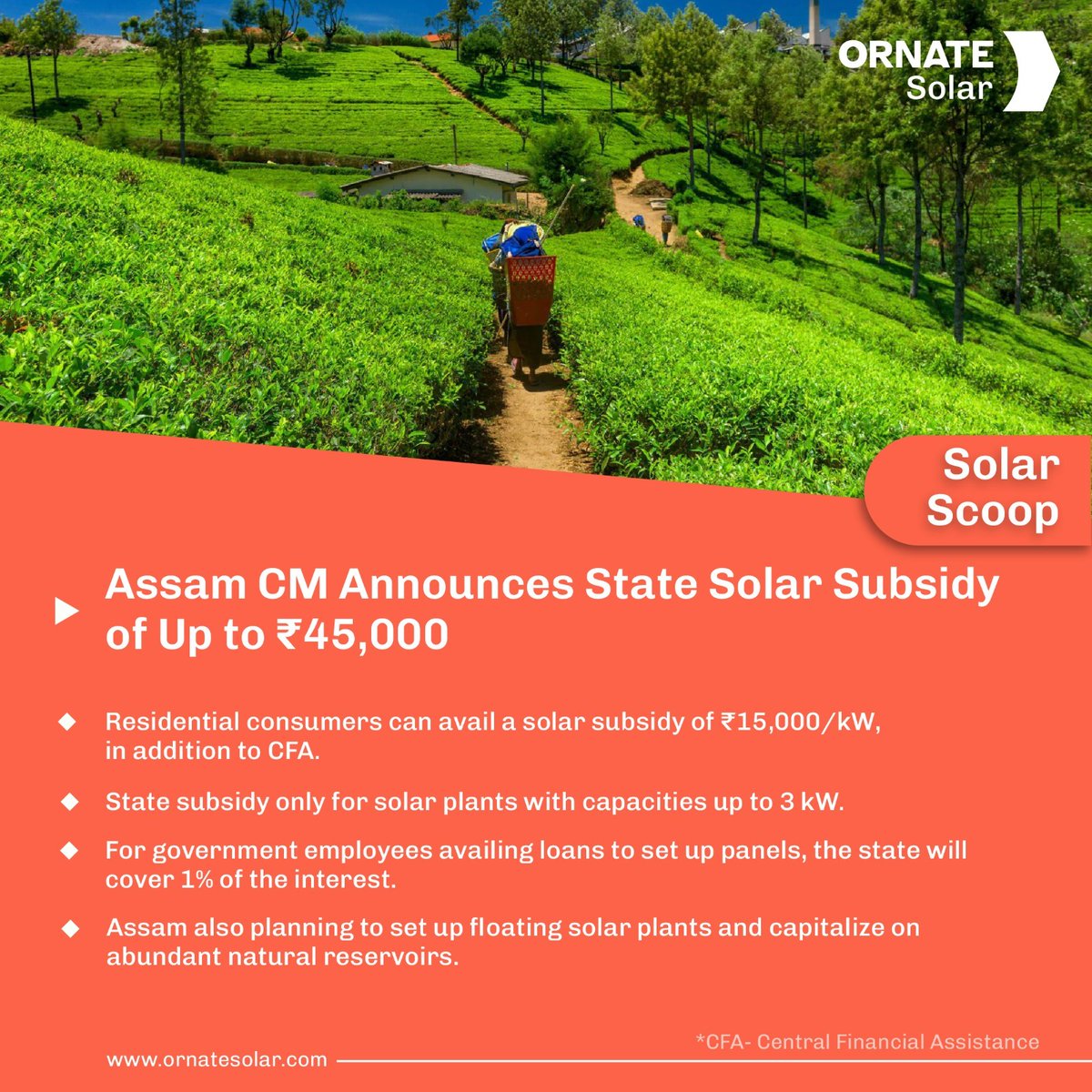 Assam Chief Minister Himanta Biswa Sharma has unveiled ambitious plans to boost solar infrastructure across the state! 

Get the full scoop here 👇🏽

#OrnateSolar #Solarscoop #solarsubsidy