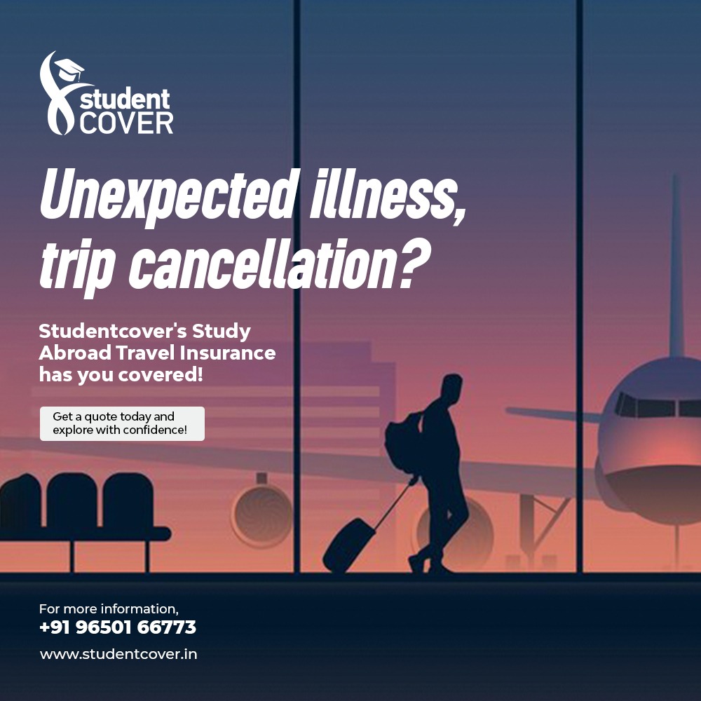 Unexpected illness, trip cancellation?.  Don't worry, Studentcover's study abroad travel insurance has you covered!

#studyabroad #travelinsurance #studyabroadinsurance #studentcover #studyabroadlife #studyabroadstudents #studyabroadaspirants