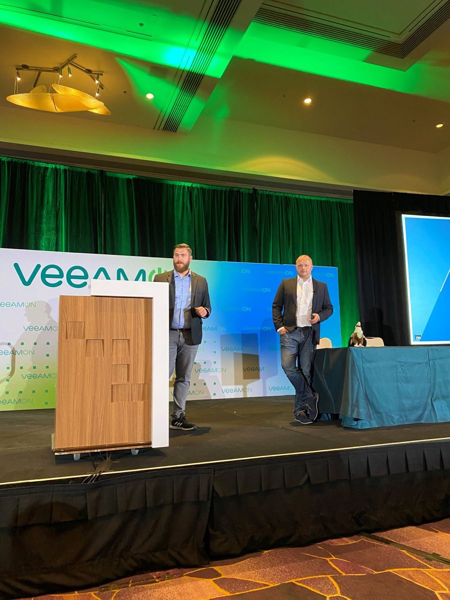 @Veeam VeeamOn 2022 in Las Vegas where i could share my Results for the #beatthegostev challenge on stage accompanied with my buddy @Falko_Banaszak #BounceForwardThrowback #SpeedyJ #veeamvanguard