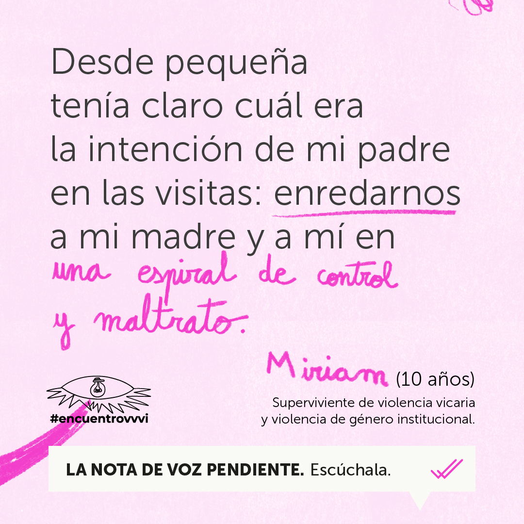 encuentrovvvi's tweet photo. En el  #IIIEncuentrovvvi tienen voz #Niñas #Niños y #Adolescentes #VíctimasDeViolenciaVicaria para que su #Realidad sea escuchada. 
Nos han dejado #NotasDeVoz dirigidas a profesionales que  les atendieron.
🔊Hagamos que sus voces lleguen
#NotaDeVozPendiente
#MovimientoCaminoacasa https://t.co/HbqRY50EpA