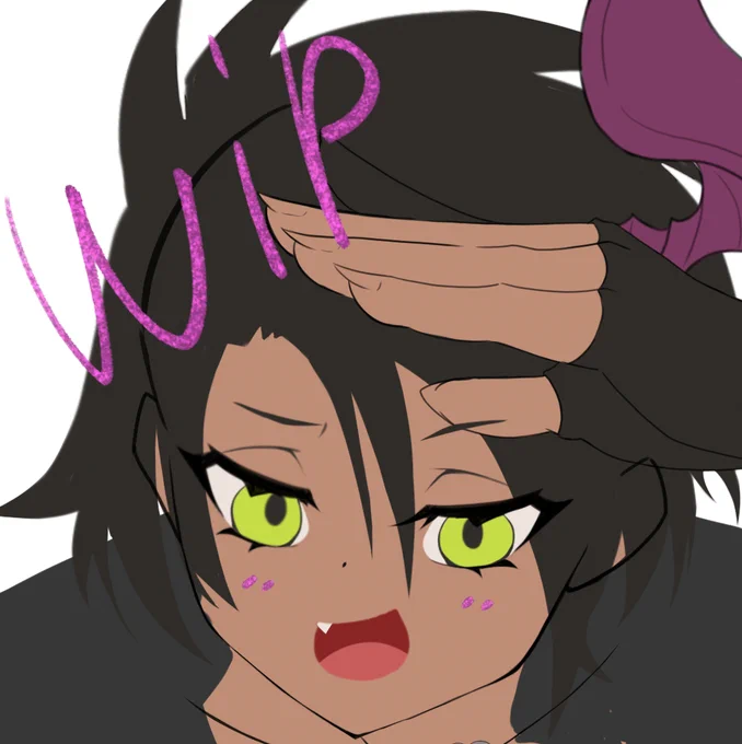 ちいでかちゃんwip女の子?描くのが苦手…描き途中が増えていくww 
