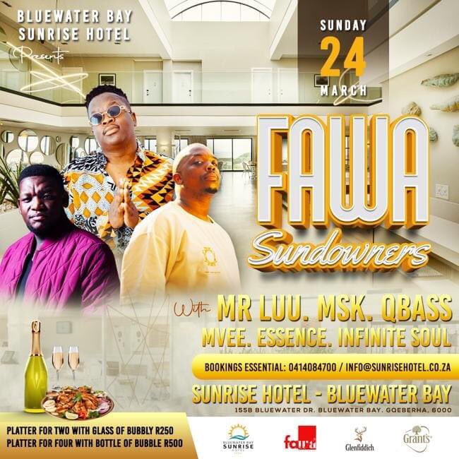 TheOneEnt81's tweet photo. The Grooviest Hotel This Side Of The Equator Brings You The Prodigal Sons Of PE This Sunday #Fawa Sundowner 🎧 Don’t Miss This One🔥🎶🔥 by @djproPE https://t.co/1OOsUgTZuT