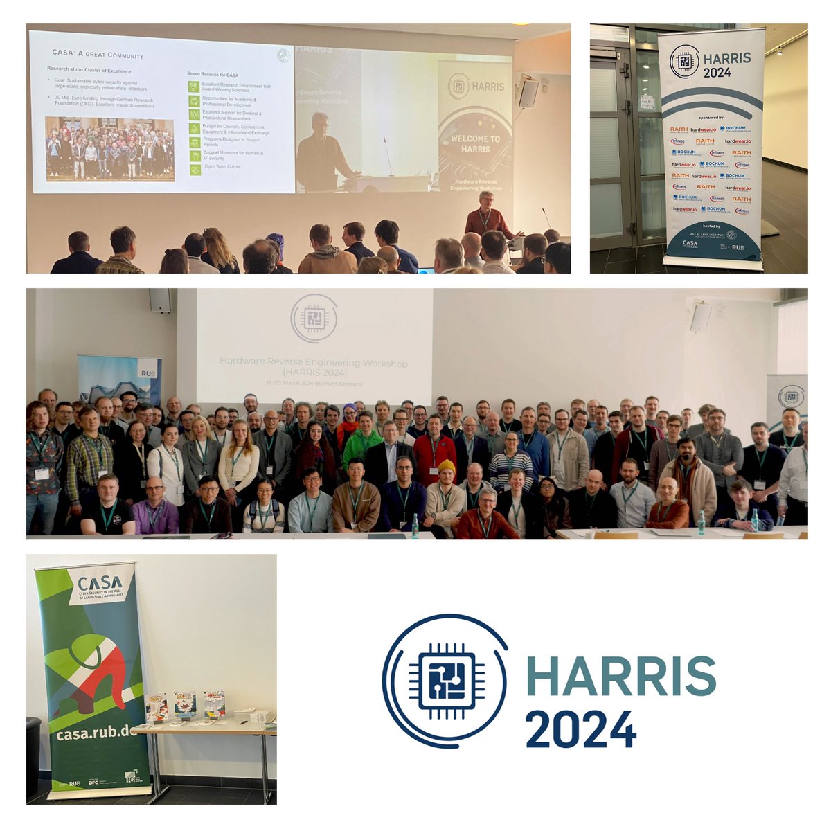 #HARRIS2024: From March 19-20, MPI-SP & CASA hosted the global hardware reverse engineering community: We look back on exciting days with an inspiring scientific program, plenty of networking & brainstorming on current challenges in the field: harris2024.mpi-sp.org #Bochum