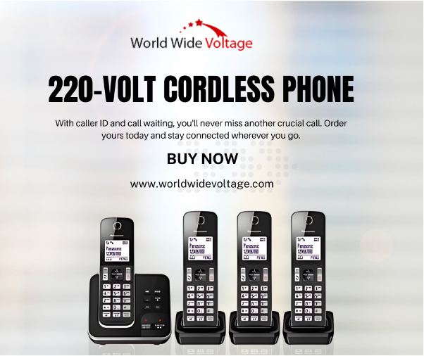 Stay connected with the #Worldwidevoltage #220voltcordlessphone. Our #cordlessphones are ideal for use at home or in the office, thanks to their crystal-clear sound quality and long battery life. Stay in touch with friends, family, and colleagues. worldwidevoltage.com/cordless-telep…