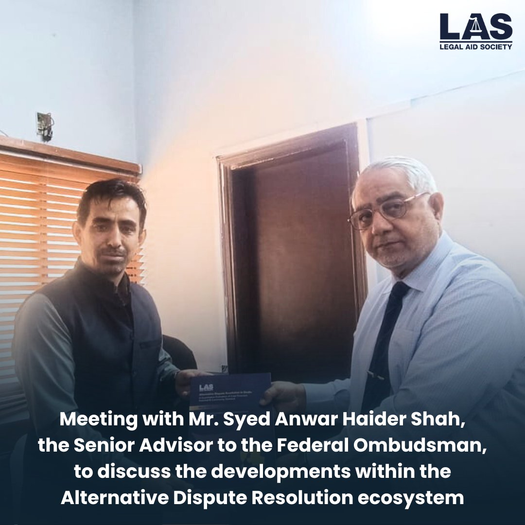 Our ADR team met with Mr. Syed Anwar Haider Shah, the Senior Advisor to the #FederalOmbudsman, to discuss the developments within the #ADRecosystem and our team’s contributions to the same.