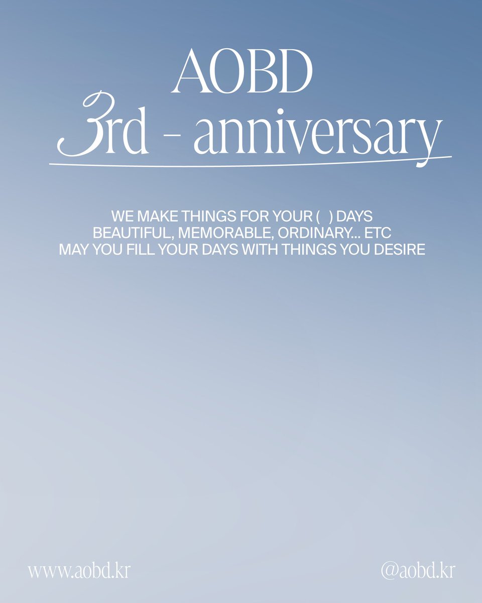 aobd_kr's tweet photo. 🤍 EVENT (https://t.co/cLXRBPRZn7) 

AOBD가 3주년을 맞이했습니다!

- 팔로우 + 리트윗 해주신 분들 중 추첨을 통해 세 분께 적립금 30,000원을 지급해드립니다. 

- 3월 21일 오후 5시부터, 자사몰에서 10,000원 이상 구매해주시는 분들께 AOBD 유리컵을 증정해드립니다. (선착순 수량 한정) https://t.co/AXAYdIGCWw