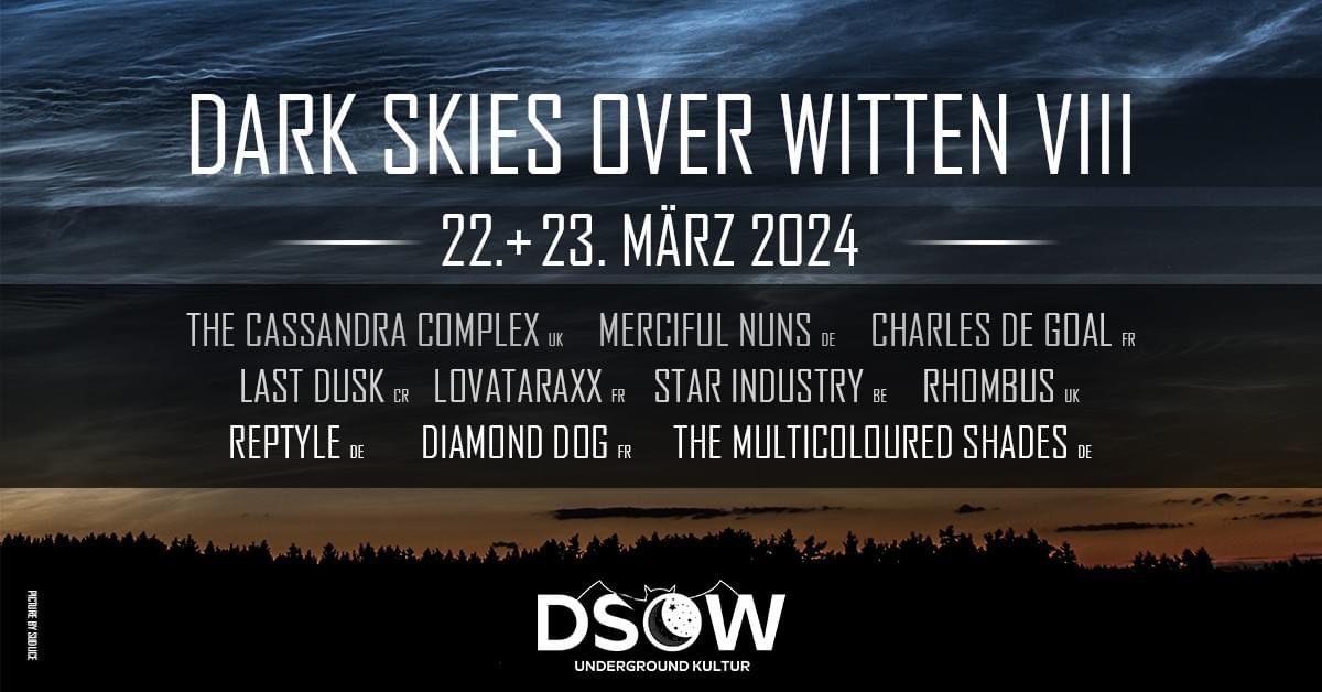 #darkskiesoverwitten 
#werkstadtwitten 

@mercifulnuns will be playing Dark Skies over Witten at Jugend- u. Kulturzentrum Werk°Stadt in Witten (DE) this Saturday, March 23. Stagetime at 22:45 Uhr.

#mercifulnuns 
#oneironauts 
#solarlodge 

© : Carsten + DSoW-Team.