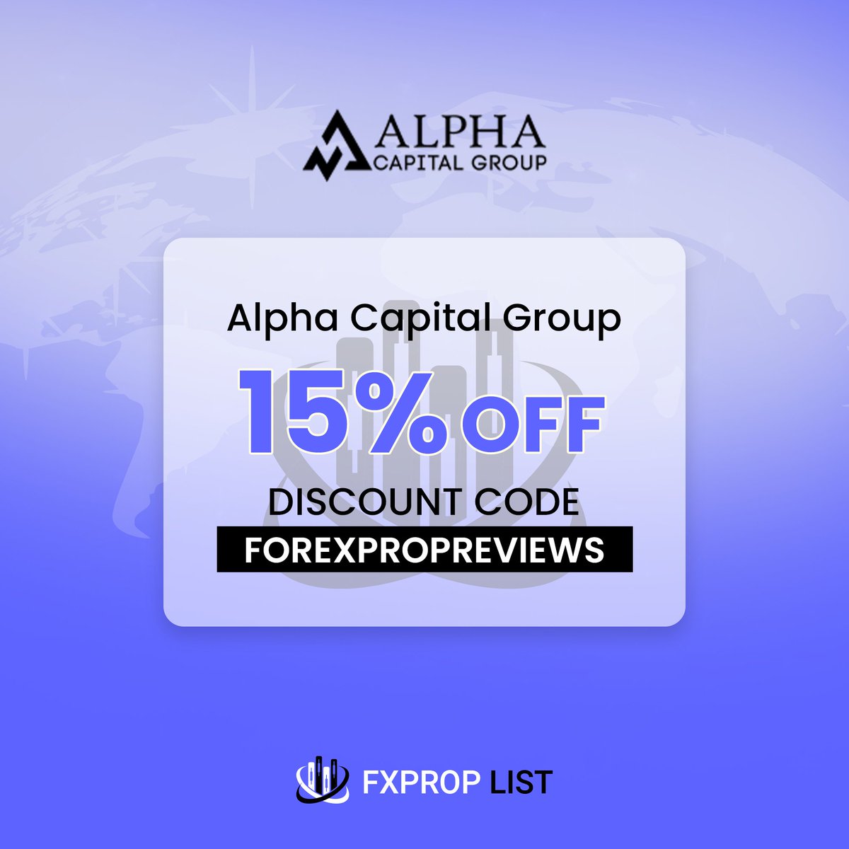 🚨 Supercharge your trading with Alpha Capital Group! 🤩 Get a 15% discount on trading now! World-class conditions, no commissions, fast payouts. Use code FOREXPROPREVIEWS at checkout! Don't miss out! ⏰
#AlphaCapitalGroup #Discount #PropFirms #Forex