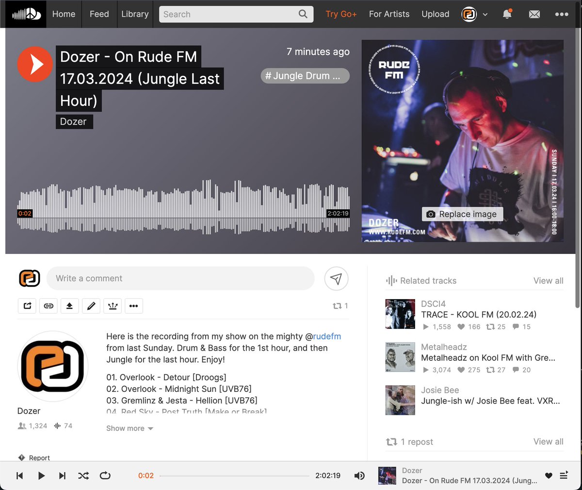 DozerDJ's tweet image. Here is the recording from my show on the mighty @RudeFM from last Sunday. Drum &amp;amp; Bass for the 1st hour, and then Jungle for the last hour. Enjoy!

soundcloud.com/dozer/on-rude-…