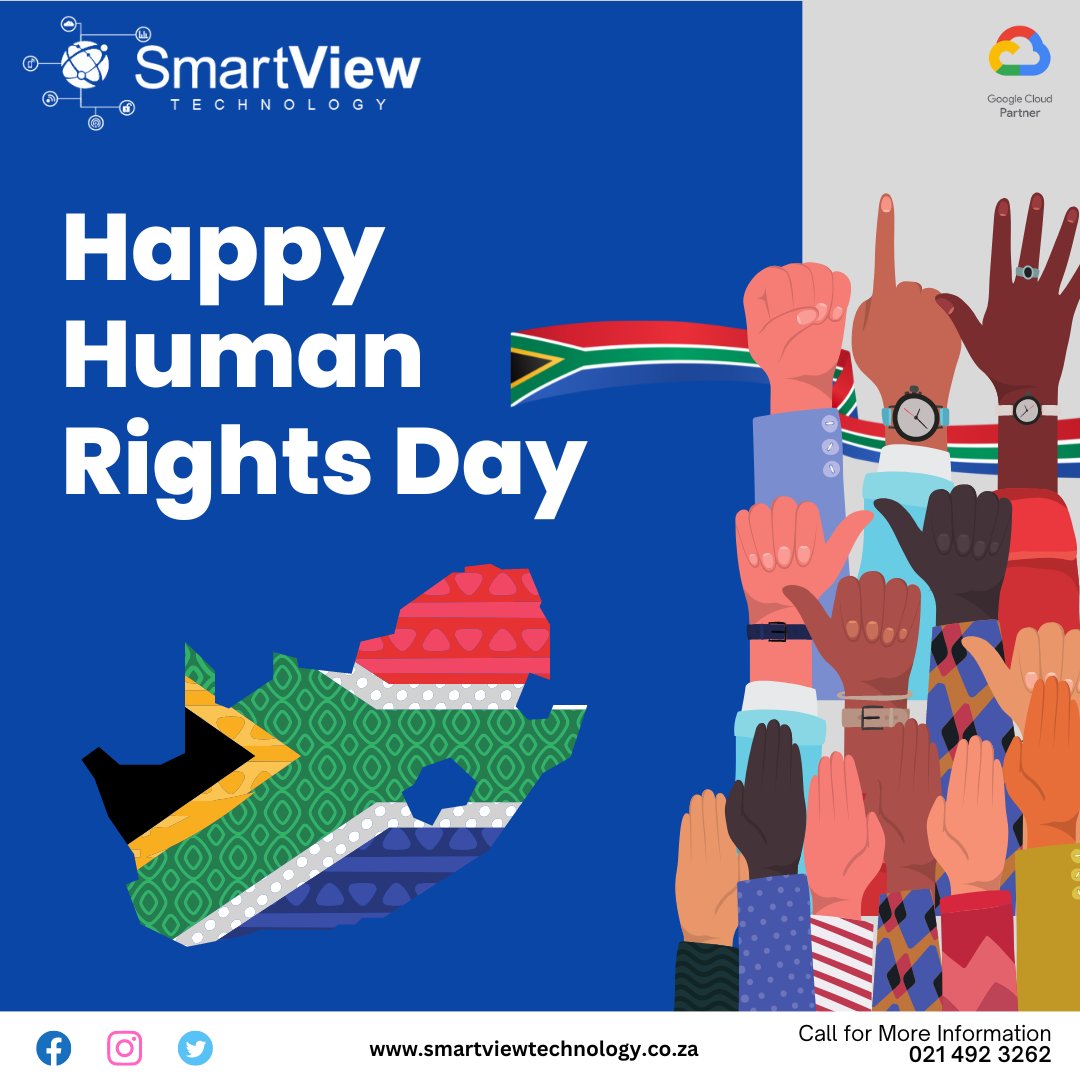 SmartViewTechn1's tweet image. Happy Human Rights Day, South Africa! 🇿🇦 Let&apos;s celebrate the freedoms we cherish and work together to ensure equality and justice for all. #HumanRightsDay #SouthAfrica #SmartviewTechnology