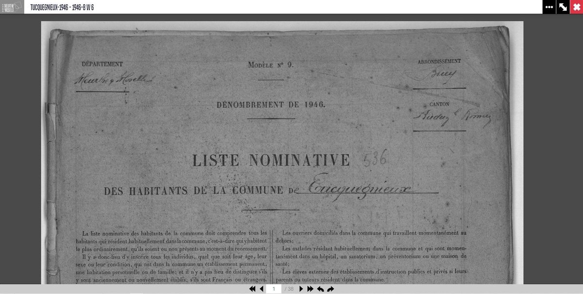 Meurthe-et-Moselle : le recensement de population en ligne pour 1946 buff.ly/3IMvDc5 #genealogie #MeurtheEtMoselle
