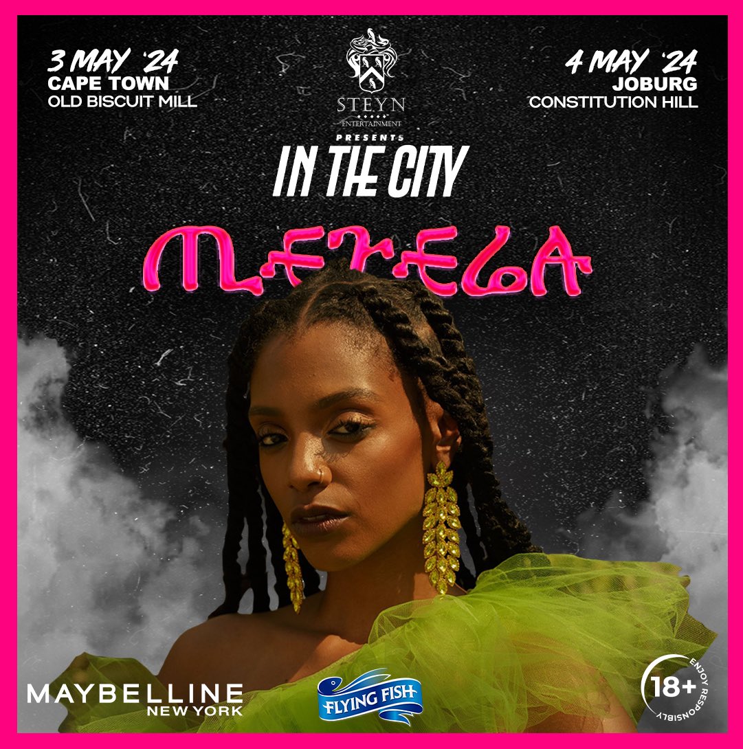 In The City is proud to announce @Mereba as our first International Headliner for this May’s edition of #InTheCityAfrica. Refreshed by @FlyingFishSA and supported by @Maybelline. #FFxITC #SteynEntertainment Tickets: inthecity.africa/eventstickets/