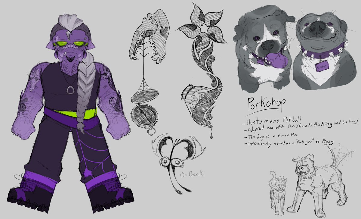 Do_Fish_Bite's tweet photo. Older Huntsman design, totally stole this idea from Yuen with their older Goliath
I gave him a doggggg
Honestly, suggest some tattoo ideas for like, characters inspired or maybe tattoos the characters would have, I’ve been making a bunch
#lmkhuntsman #LMKfanart https://t.co/pUIWt07Svl