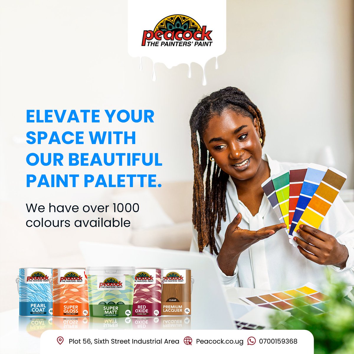 Make a space your own with our quality paints. Get in touch with our sales team for more information. ☎: 0700 159 368

#PeacockPaints 🦚
#ThePaintersPaint