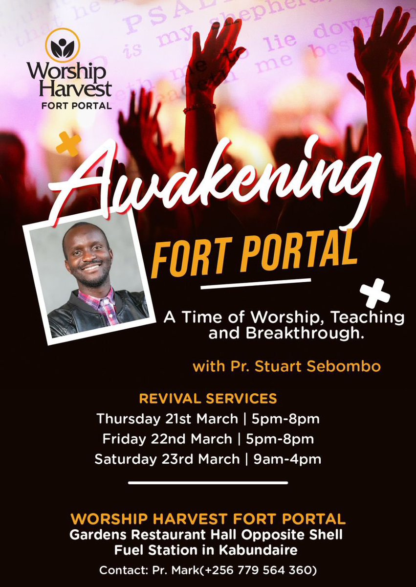 What an honor it is to bring the word to Fort Portal … See you there. 
#Awakening 
#GoingAndGlorying