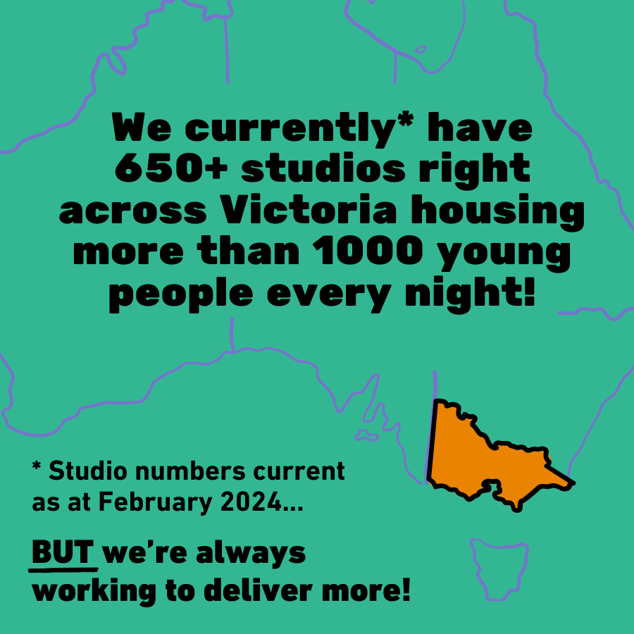 We're so incredibly proud to know that tonight around 1000 young Victorians will be able to enjoy their own safe space thanks to our Studio Program. But our work here is not yet done... We're on a mission to do everything we can to end youth homelessness in Australia.