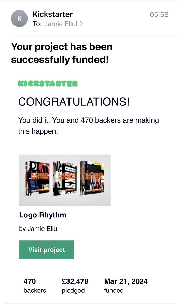And we’re done. What an email to wake up to. Logo Rhythm funded to over £32k! Madness. Thanks to everyone who helped, contributed, shared and pledged. High fives all round. Let’s do this! Jx