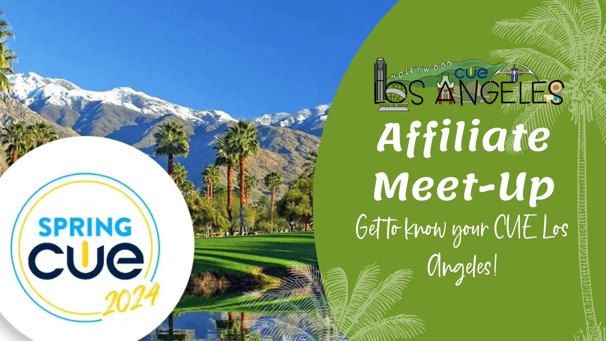 Los Angeles area educators - come to your local affiliate meet-up this morning! We've got stickers, candy, friendship bracelets and more. We look forward to seeing you there - come network with your CUELA board and other LA educators! #SpringCUE #AffiliateMeetup #CUE