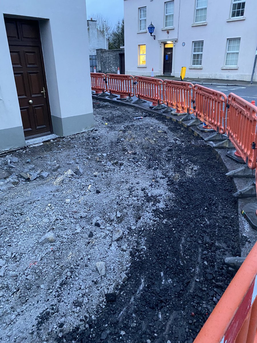These corner pieces in our village, layed in concrete just a short time ago, which served no purpose at all and an eyesore, now being dug up to make way for traffic lights, which will be dug up and removed in 2 years time when the new bypass opens🤷‍♂️ 

What a waste of our money