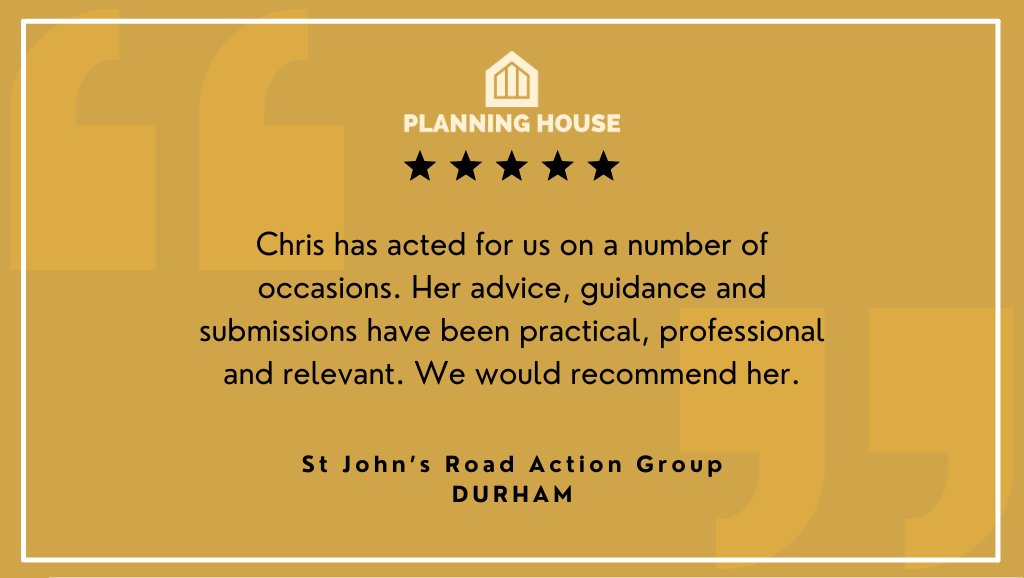 We're thrilled to share some wonderful feedback we received from the St John’s Road Action Group in #Durham! If you're seeking practical and professional assistance with your planning endeavours, don't hesitate to reach out to us 👉 planninghouse.co.uk #PlanningConsultant