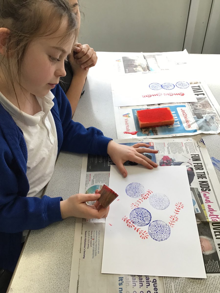 Year 4 have been creating some William Morris inspired prints using print blocks as part of their Art project. #WeExceed