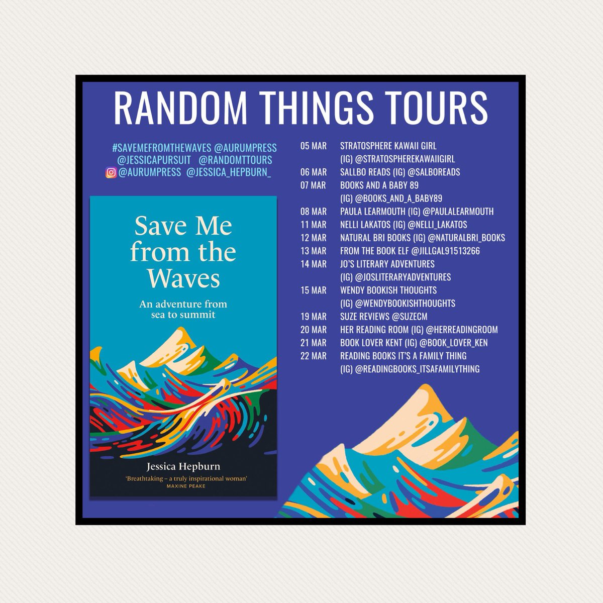 Thanks to @RandomTTours for inviting me on the tour for this one! I mean just look at that cover! 😍😍 Check out my full review over on insta - herreadingroom @JessicaPursuit @aurumpress @annecater #SaveMeFromTheWaves #booktwt #BookTwitter