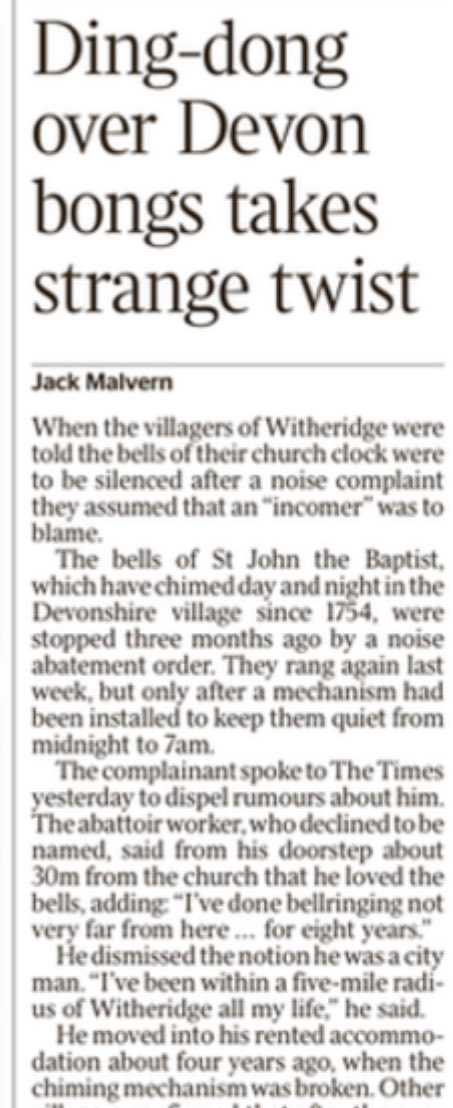 How will the villagers ever identify this bellringing, abattoir worker who has  lived 30 metres from the church for the last 4 years and in the area all of his life?  It’s a mystery that may never be solved