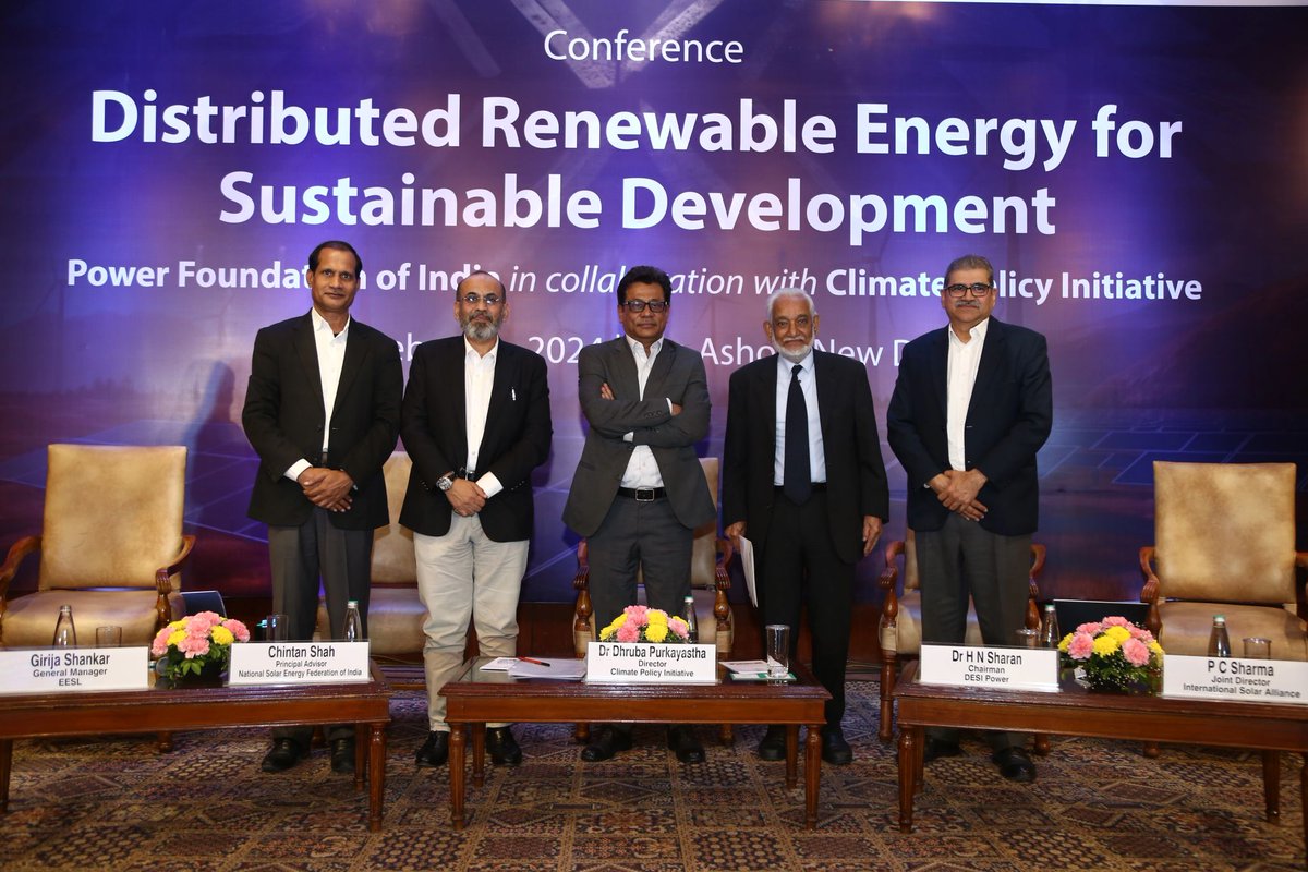 Shri, Chintan Shah ji, Principal Advisor NSEFI - National Solar Energy Federation of India, EX Director IREDA Ltd. was a part of the eminent Panel on ' DRE for Sustainable Development' organised by Power Foundation of India in collaboration with Climate Policy Initiative - India.…