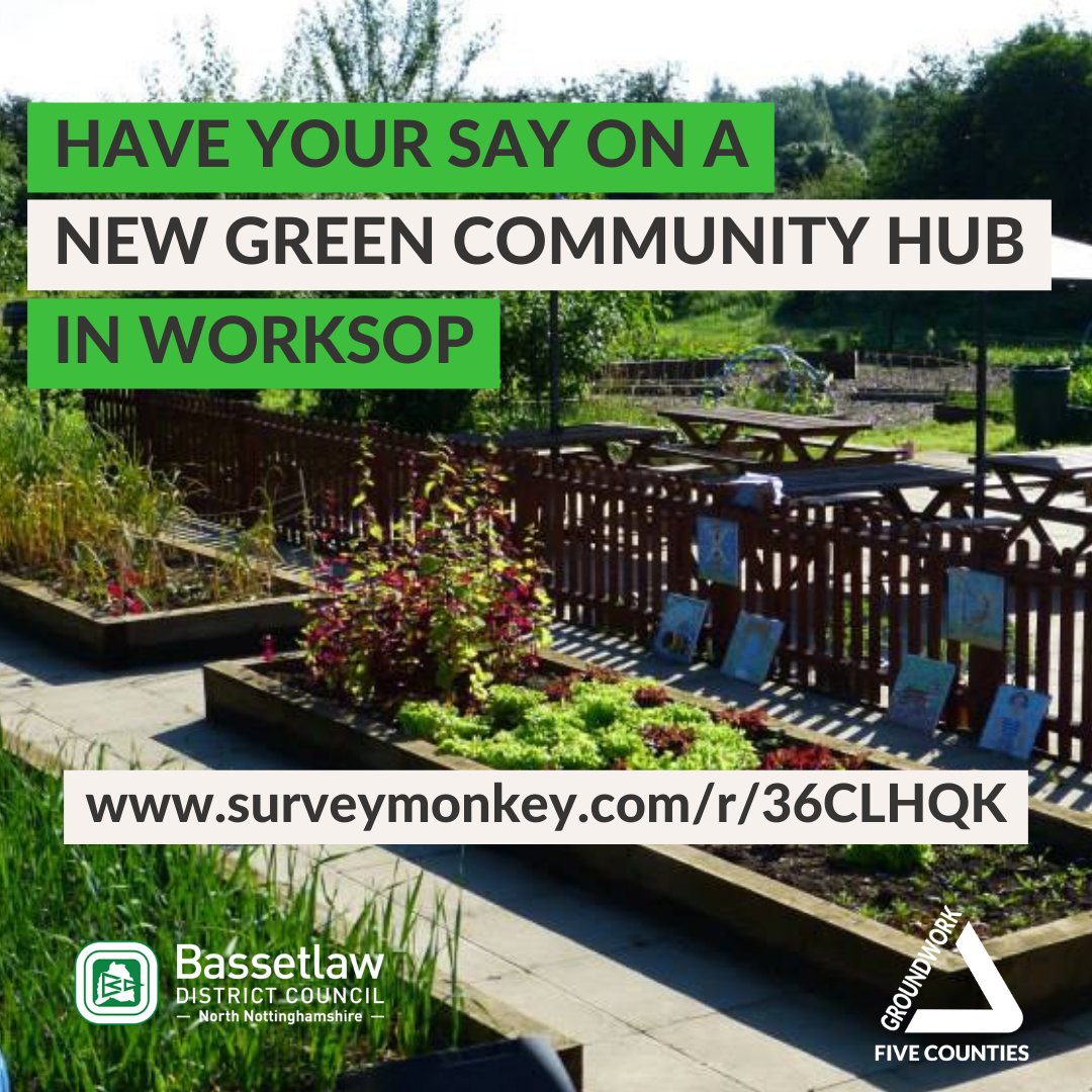 Groundwork Five Counties (@groundwork_gwfc) on Twitter photo We want to hear from YOU! 📣
A new outdoor community hub is being developed in Worksop, with a range of activities on offer.
Please fill in this 3-minute survey to share your thoughts: ow.ly/KBkk50QXHqj
<a href="/BassetlawDC/">Bassetlaw Council</a> #cheapside #worksop #whatson We want to hear from YOU! 📣
A new outdoor community hub is being developed in Worksop, with a range of activities on offer.
Please fill in this 3-minute survey to share your thoughts: ow.ly/KBkk50QXHqj
<a href="/BassetlawDC/">Bassetlaw Council</a> #cheapside #worksop #whatson