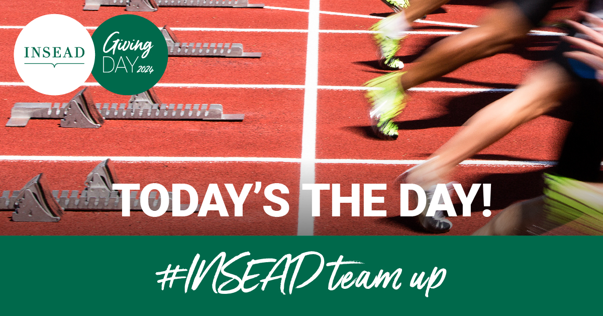 INSEAD's tweet photo. Giving Day is here! Are you ready to Team Up for INSEAD and champion change for the next generation of #leaders?
Then head to the Giving Day 2024 website and make your gift today: https://t.co/Qw75Ro6eUx
#INSEADGivingDay #INSEADTeamUp #INSEADforGood https://t.co/zAq9IjY0T9