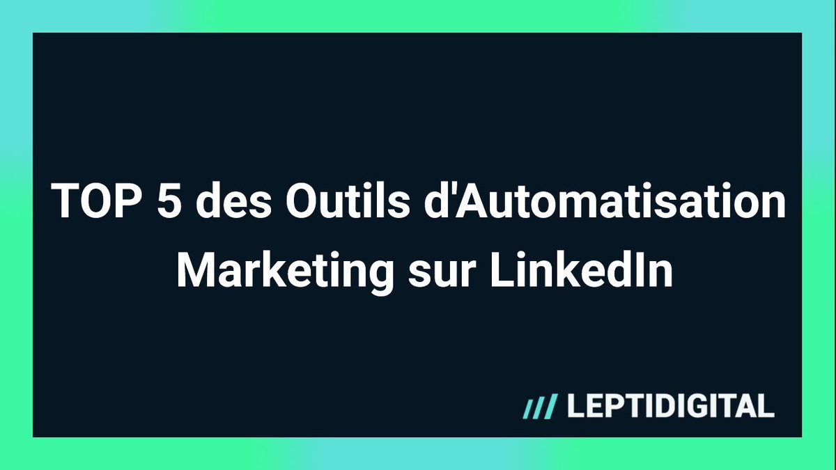 #OutilsDuJour 🛠️ @leptidigital vous propose une sélection d'outils permettant d'automatiser votre stratégie LinkedIn (si vous manquez de temps) : @officialpbuster, @TaplioHQ, @waalaxyfr, @Evaboot_ et LinkedIn Lead Gen Forms.

#SocialMedia #LinkedIn