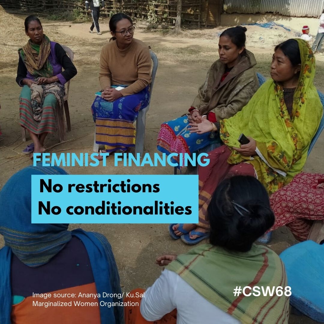 Feminist and women’s rights organizations play a critical role in delivering social and gender transformation but receive less than 1% of all ODA and grants combined. We need more sources of #FeministFinancing. No restrictions, no conditionalities! #CSW68
