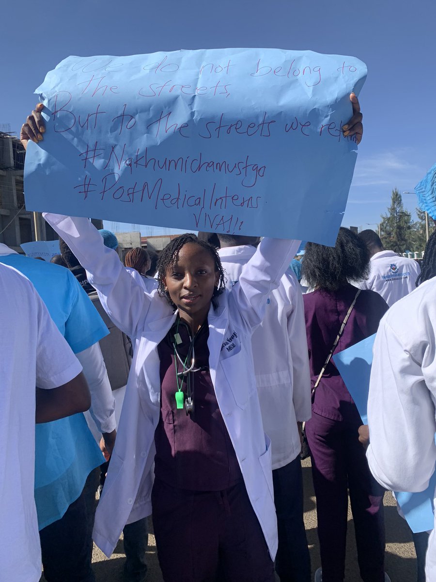 Doctors belong to the hospital, where the patients are. Suzana has decided to call us to the streets.
Eldoret tumesema kaende kaende!

#NakhumichaMustGo 
#PostMedicalInterns 
#DoctorsStrikeKE