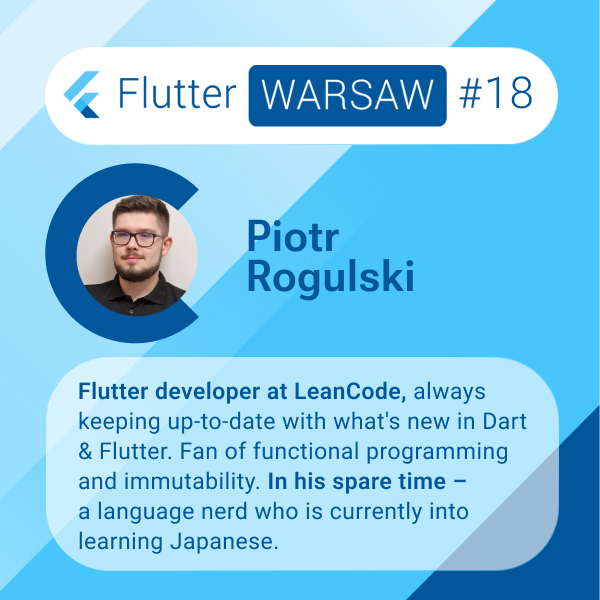 🚀 Excited about BLoC but struggling with complex #statemanagement? Enter bloc_lens! 🎯Our 2nd speaker, Piotr Rogulski, will dive into functional lenses inspired by Haskell. Simplify accessing and modifying state in your #Flutter app! Flutter Warsaw #18➡️ bit.ly/43epv5M