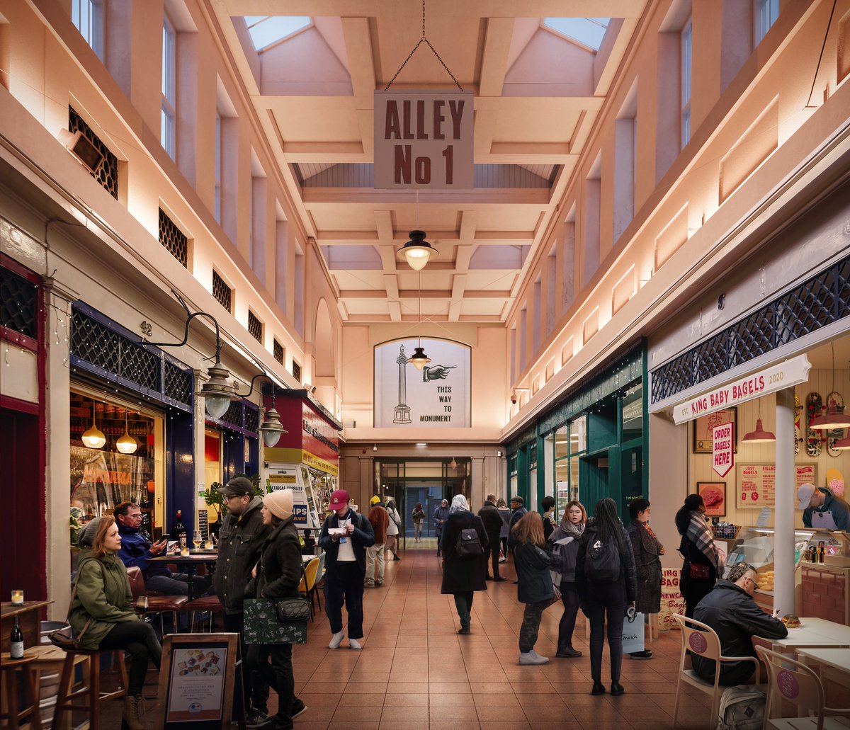 Tynetoinvest's tweet photo. #ICYMI New plans for Newcastle's historic Grainger Market have been revealed.

Having received £8.2m from UK Government’s Levelling Up Fund, plans have been shaped by feedback from traders &amp; will enhance the original features of the market.

Find out more: https://t.co/KRh8JxJVUX https://t.co/49UqByZhp0
