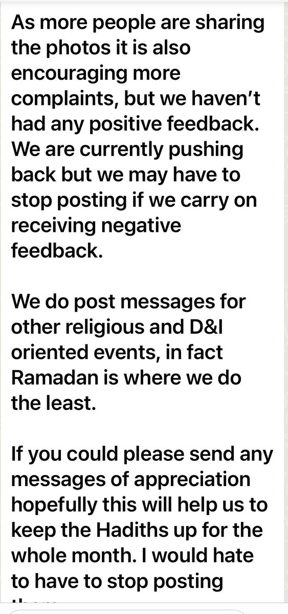 One of my followers has sent me this from @networkrail. 

After the PR disaster & an avalanche of complaints from posting the Hadith at Kings Cross Station, they are begging Muslims to write in & praise the idea.