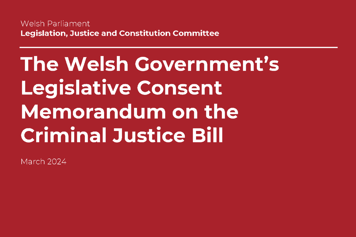 Our latest report on the @WelshGovernment LCM on the #CriminalJusticeBill considers

💬 Provisions requiring consent from the Senedd
💬 Intergovernmental engagement and the timeline for scrutiny
💬 Evidence provided by homelessness charities on the impact of the Bill