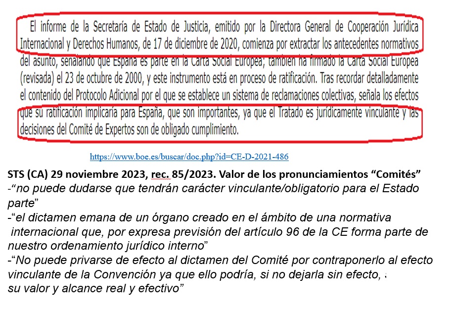 El Estado español está #obligado a modificar normativa para cumplir las 19 conclusiones #CEDS de no conformidad #CartaSocialEuropea . Véase (entre otros muchos argumentos) 👇👇👇<a href="/coe_esp/">Consejo de Europa</a>