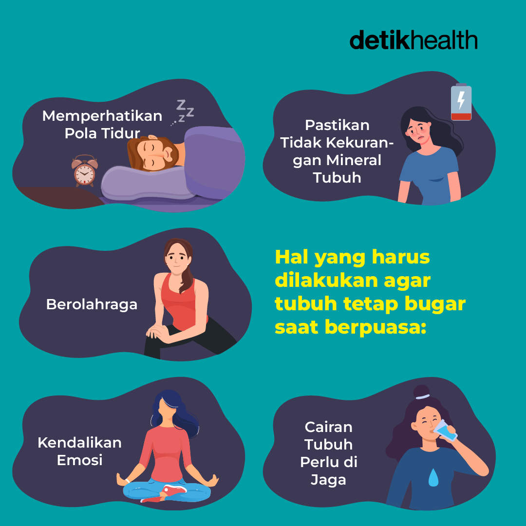 Berpuasa seharian membuat badan terasa lemas. Apalagi saat siang hari.

Nah, menjaga tubuh tetap bugar saat berpuasa penting untuk dilakukan ya, agar tetap produktif melakukan aktivitas sehari-hari. Seperti apa caranya? Yuk simak!

  #TipsSehat #Ramadan #detikhealth