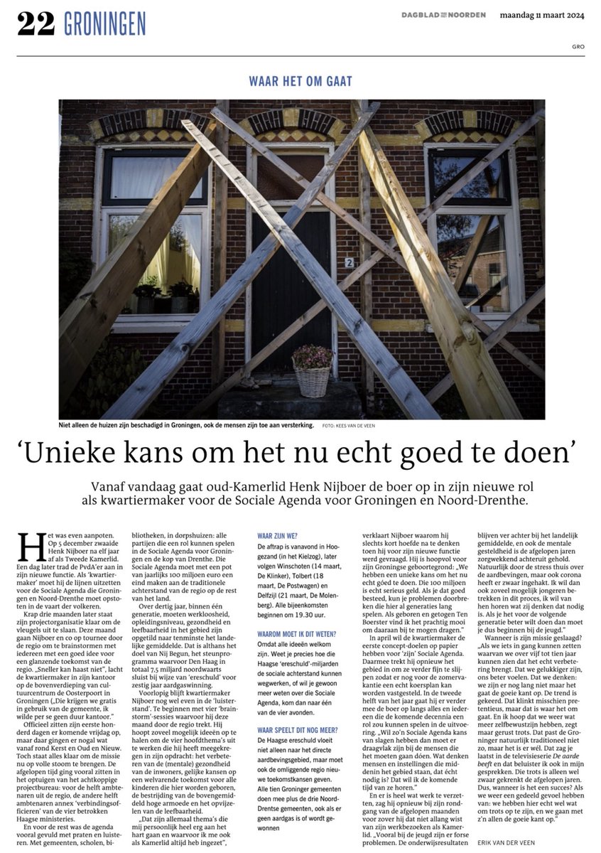 Vanavond de laatste van de 4 openbare bijeenkomsten over de sociale agenda Groningen en Noord-Drenthe in De Molenberg in Delfzijl. Aanvang 19.30 uur. Wees welkom! 
Er zijn al bijna 200 aanmeldingen.