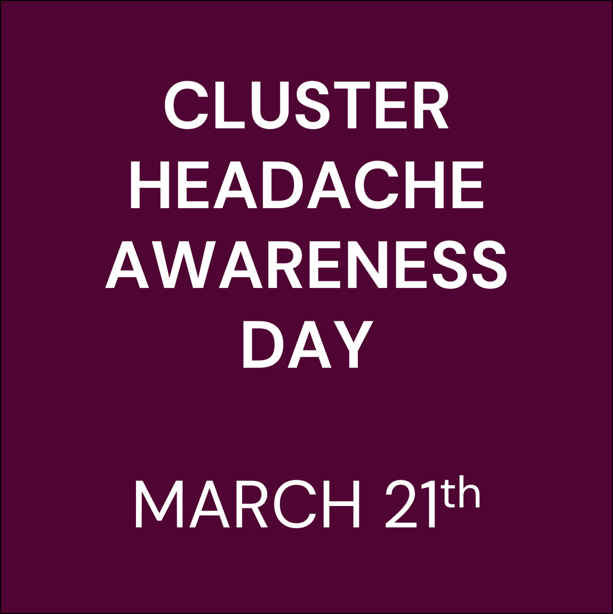 Today we highlight Cluster Headache Awareness Day!!!
#clusterheadache #karolinskainstitutet #clusterheadacheawareness #centreforclusterheadache