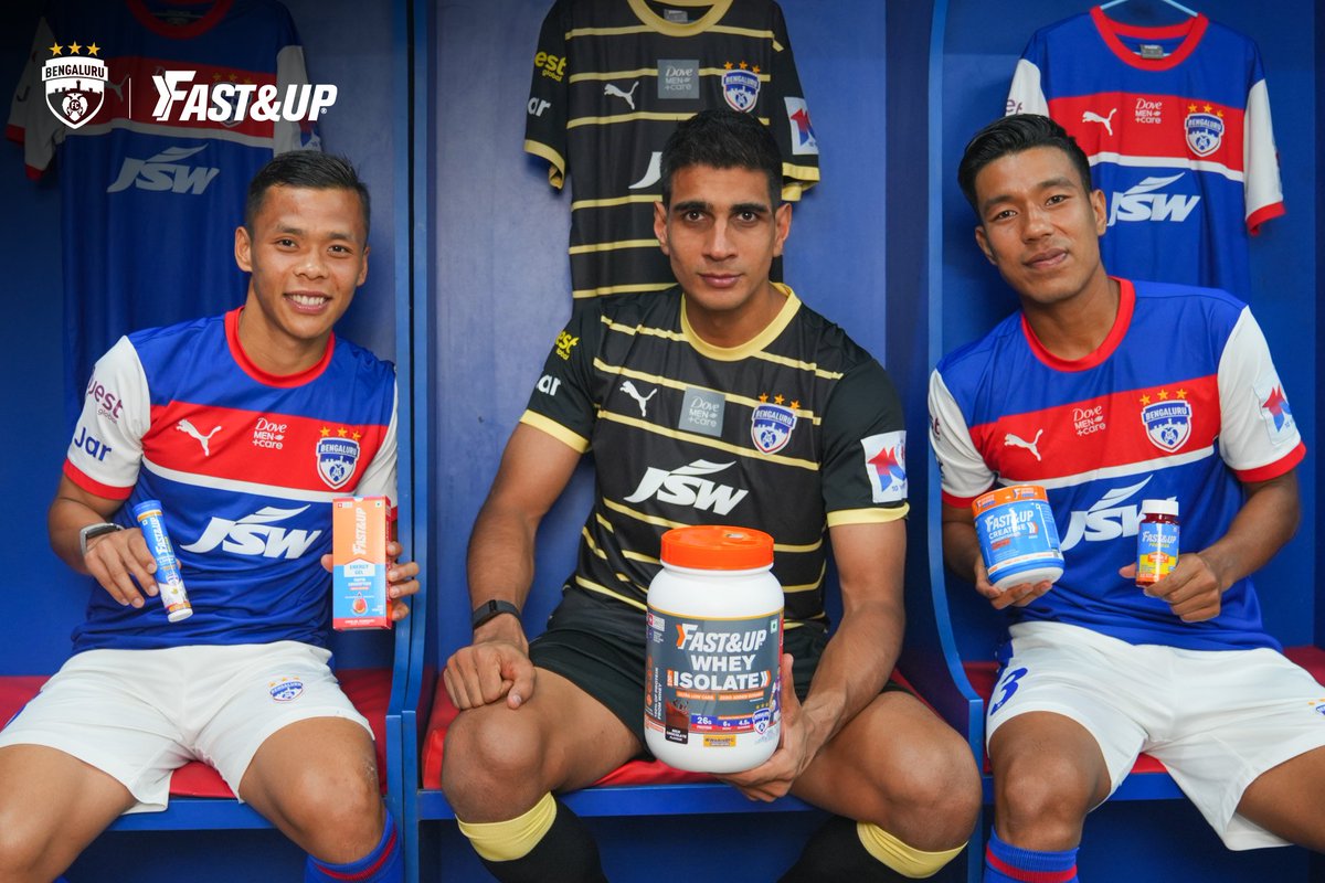 bengalurufc's tweet photo. Fueling up with Fast&Up! The Blues are recharged and ready with our Official Nutrition Partners by our side. πͺπΌ
#WeAreBFC #NutritionThatPerforms | @FastandUp_India https://t.co/id8Ycjkd3F